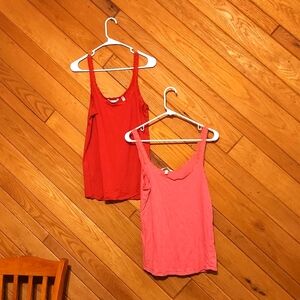 Bundle of 2 medium red and pink Victoria's Secret tank tops